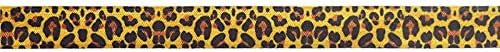 2 5 10 Двор 5/8 15мм Жолт Леопард Печатење Преклопете Еластичен Спандекс Сатенска Лента Лента Вратоврска За Коса Фустан За Шиење Трим 10
