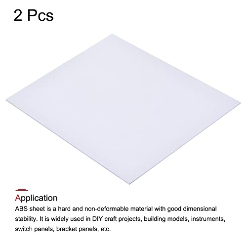 Меканиксиност бел ABS пластичен лист 10x8x0.04inch за градење модел, DIY занаети, панел, пакет од 2