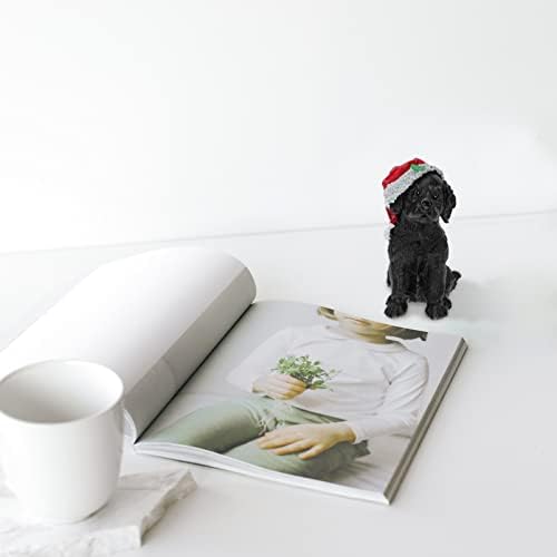 Cabilock Home Decor Decor Santa Dog Resin Christmas Ornament: Божиќни украси Десктоп колекционерска фигура трпеза за трпезариски центар Декори Божиќни украси