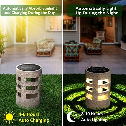 4 пакувања соларни градинарски светла на отворено водоотпорни LED, светла соларни карпи, светла соларни дворови, внатрешен декоративен пејзаж светла