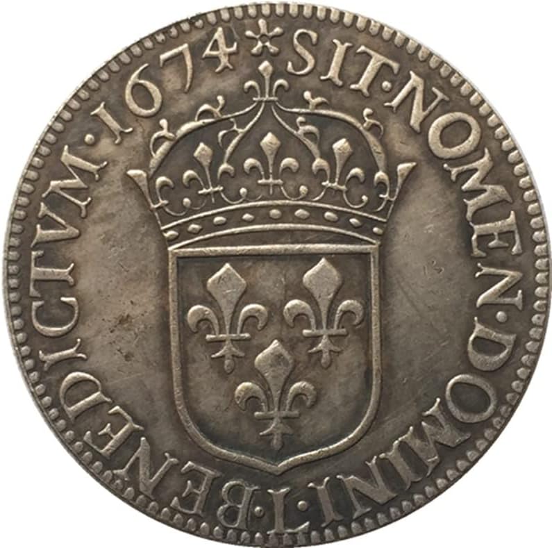 1674 Француски монети чисти бакарни сребрени позлатени антички сребрени доларни монети колекција за ракотворби може да дува