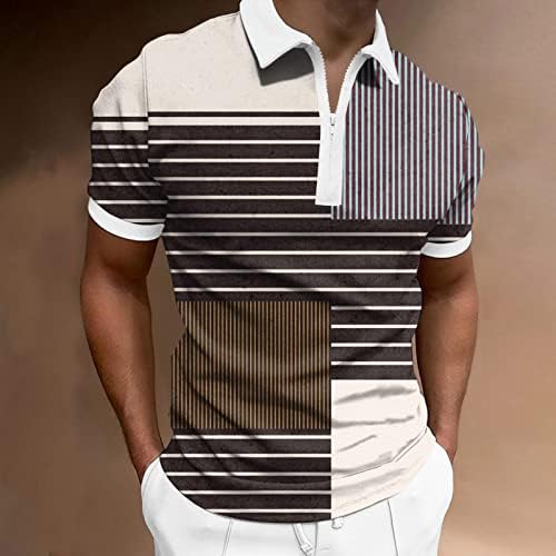 HDDK летни поло маици за мажи, 2022 Нов машки патент врат голф врвови со кратки ракави шарени лепенка, обична поло маица