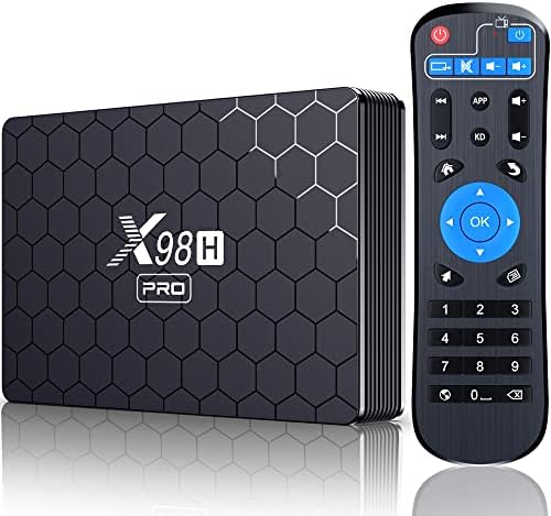 Андроид ТВ -кутија 12.0, X98H Pro Smart TV Box 4GB 32 GB Поддршка 2.4G/5.8G WiFi6 1000m Ethernet LAN, Android Box со H618 Bluetooth 5.0 3D/6K