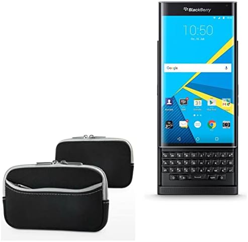 Case Boxwave Case for Blackberry Priv - мекото со џеб, мека торбичка неопрена покривка на ракав Зипер џеб за BlackBerry Priv - Jet Black