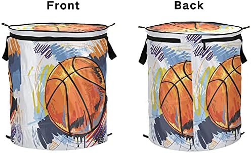 Рачно нацртана кошарка Попрска алишта за перење со капаци за преклопување на капакот за складирање на капакот за собирање на простории за домови