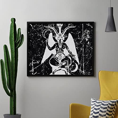 Сатански коза Бафомет Дијамантски комплети за сликање 5д DIY целосна вежба Rhinestone Arts Wallид декор за возрасни 16 x20