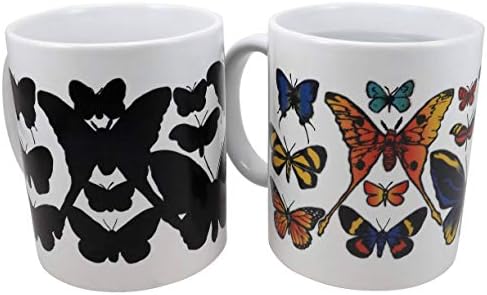 Магична кригла во пеперутки - кригла во промена на бојата - кригла кафе - Лепидоперист - Лепидопера - шолја за кафе - големина 11oz - големина