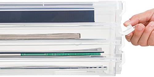 Колох 2 поставува кутија за складирање на пластични документи A4 со токи, 10 x14.2 чиста биро за организирање на хартија за организирање на