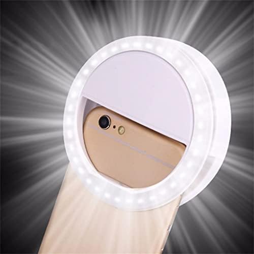 SDFGH Мобилен телефон Светло клип Селфи LED Auto Flash Mobile Mobile Smartphone Round Portable Selfie Flashlight Makeup Mirror (боја: