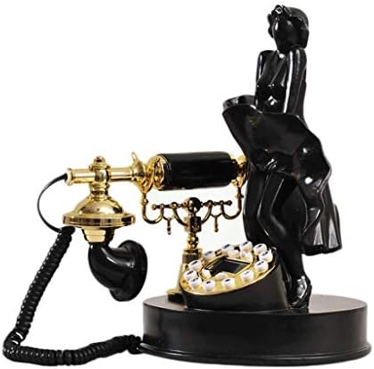 Антички телефон од ореви, фиксен дигитален гроздобер телефонски класичен европски ретро фиксна телефонска боја, со висечки слушалки за хотелски