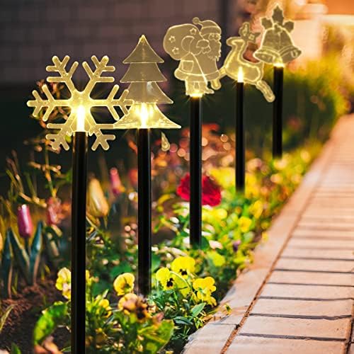 Perfectop 5 пакувања на отворено украси соларна градина патека Слабени светла, пејзаж ирваси Дедо Мраз новородено