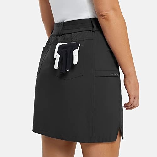 Baleafенски женски голф 18 “СКРОТИ Здолни со џебови upf 50+ пешачење здолниште Брзо суво лесен лесен случај на отворено