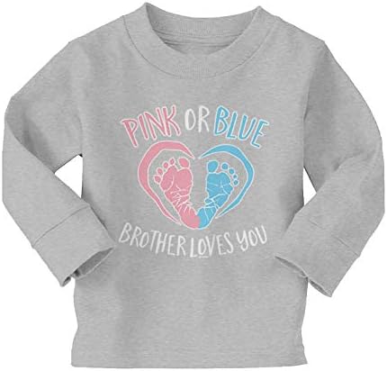 Ве сака розов или синиот брат - Пол открива кошула со памук со долги ракави за мали ракави
