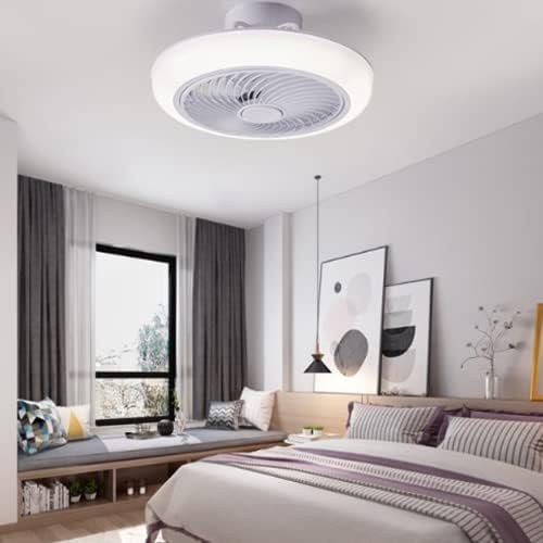 yicoming модерен вентилатор за тавани со светло далечински управувач LED тавански вентилатор светло затворен со низок профил вентилатор