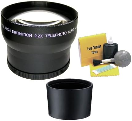 Canon PowerShot A590IS 2.2x висока дефиниција Супер Телефото леќи + NWV Директен комплет за чистење 5 парчиња