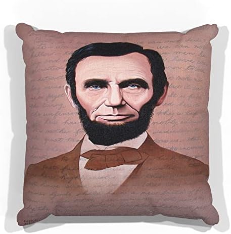 Линколн 8 - Адреса на Гетисбург Фаукс велур троседот фрла перница од цртање и сликање на уметникот Мајк Бенет 18 x 18.