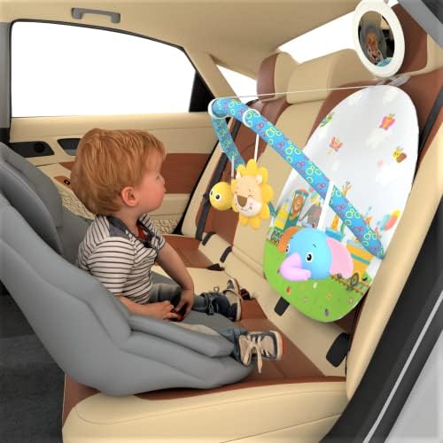 Играчки за Седишта за Бебешки Автомобил Со Двостран Центар За Активност На Лак И Задно Огледало, Играјте И Удирајте 0+ Месеци