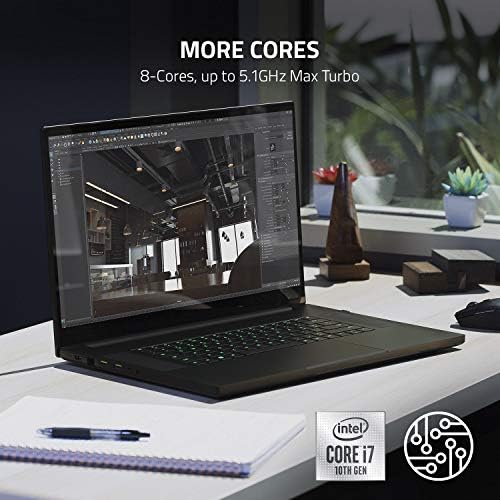 Razer Blade Pro 17 Игри Лаптоп 2020: Intel Core i7 - 10875h 8-Core, NVIDIA GeForce RTX 2080 супер, 17.3 4k 120Hz, 16GB RAM МЕМОРИЈА, 1TB SSD,