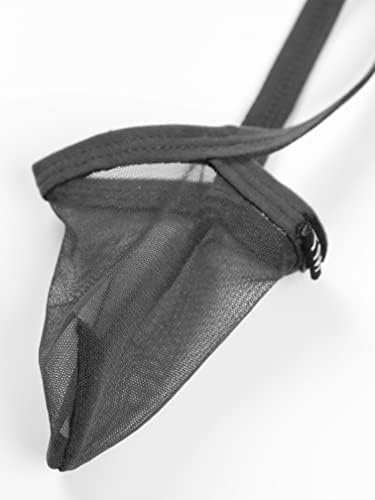 Zdhoor Mens Sexy чиста мрежа од булге торбичка од долна облека за долна облека суспензија борење сингл g жица леотард