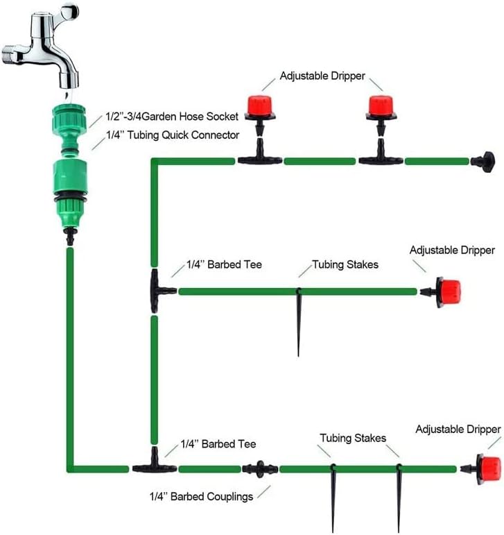 ASUVUD DIY заштеда на вода градина Систем за наводнување автоматско наводнување црево за микро наводнување комплет за капење