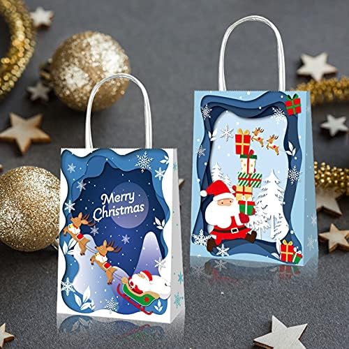 Божиќни Крафт Торби За Подароци 12 Избрани Стилови Чанти Божиќни Хартиени Кеси Божиќни Убави Чанти Со Рачки За Божиќно Пакување