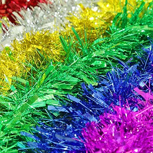 7 бои 55 Стапки Божиќна Фолија Ламба Венец Декорација За Одмор Канцеларија Новогодишна Елка Украси Свадба Роденден