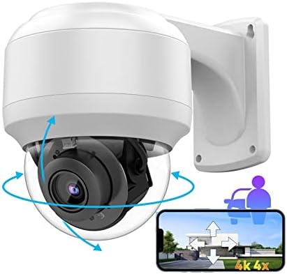 Компатибилен ЗА Hikvision 8MP Отворен PTZ POE Ip Камера Со Аудио, 4k Безбедност Брзина Купола Пан Навалување 4x Оптички Зум/2.8~12mm