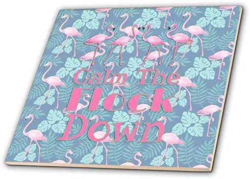 3дроза Смири Стадото Надолу смешни фламинго плажа игра на зборови на фламинго шема. - Плочки