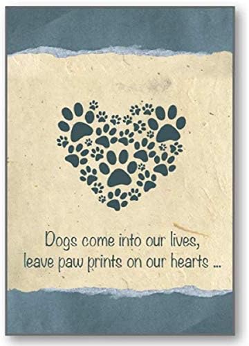 Кучињата Доаѓаат Во Нашите Животи, Оставаат Отпечатоци Од Шепи На Нашите Срца - Размислувајќи За Вас-Смрт Губење На Миленичиња Сочувство Картичка