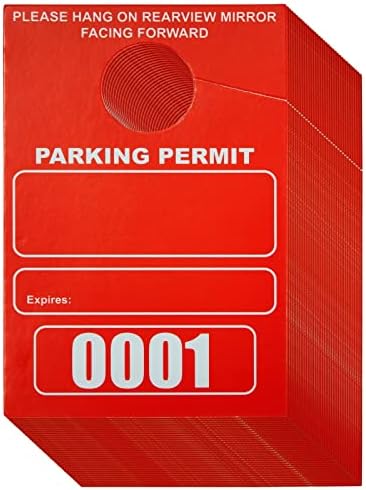 100 Пакет Привремена Дозвола За Паркирање Висат Тагови Нумерирани 0001-0100, Виси Поминува За Автомобил Огледала, Рефус