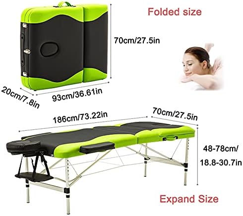 Преносен кревет за масажа на Тајер и сет на столици, професионално преклопување естетичар кревети за кревети, прилагодлива висина на