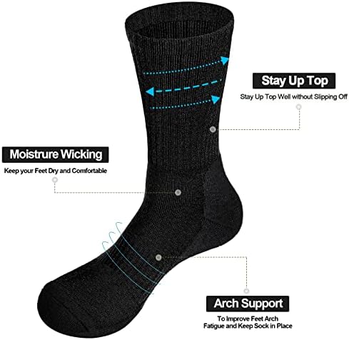 Јуеџ Менс Обука Атлетски Чорапи Влага Фитил Повик Амортизирани Екипажот Чорапи За Мажи Големина 6-13