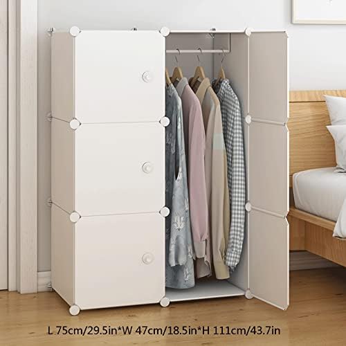 Пластична гардероба Пластична гардероба преносен плакарот за гардероба за висина облека комбинација гардероба модуларен простор за заштеда на простор за заштеда