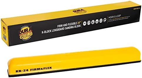 Dura-Gold Pro Series 24 K-Block Sander Firm & Flex XL Longboard Hand Block Block Pad со подлога за поддршка на кука и јамка и адаптер