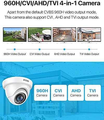 Zosi 1080p Хибридна безбедносна купола камера и C289 безжично автоматско следење PTZ камера со ноќно гледање во боја, двонасочно аудио, откривање на човечко возило АИ и ала