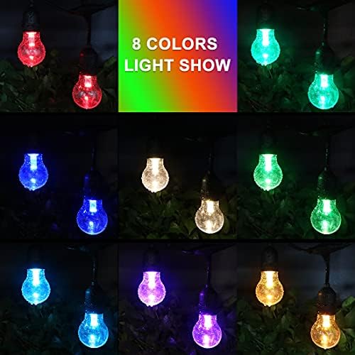 IpStank 96ft надворешно внатрешен двор светла промена на бојата, RGB LED жичани светла со 32 E26 ShatterProof Edison Bulbs, затемнети