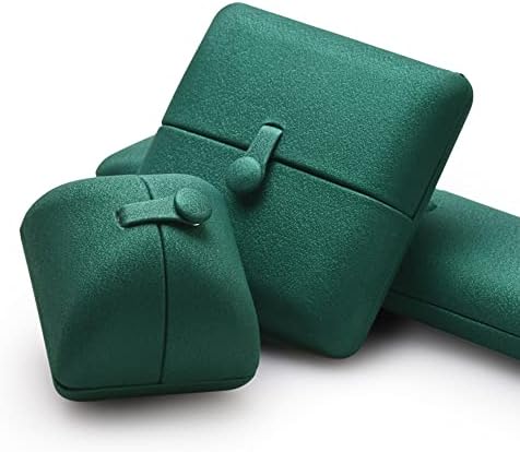 Кутија за накит од зелена кожа од дрво, зелена ангажман, кутија за подароци за накит за Божиќ, Денот на благодарноста Ден на благодарноста