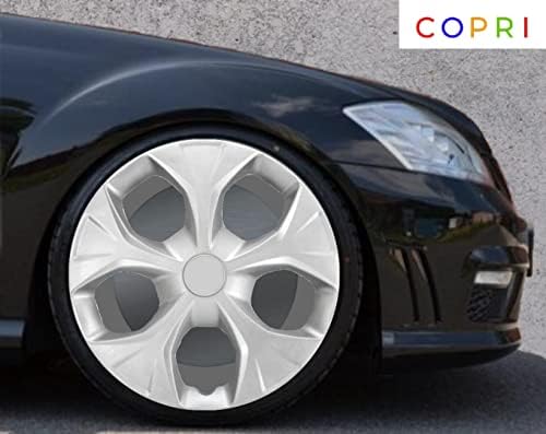 Копри сет од покривка од 4 тркала од 14 инчи сребрен Hubcap Snap-on Fit Audi