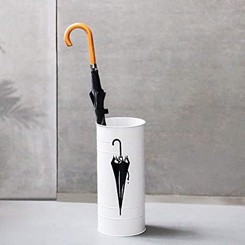 Зесус Цилиндричен креативен чадор штанд решетката железо метал чадор држач шуплив организатор на чадор за анти -'рѓа за ходник на отворено/бело