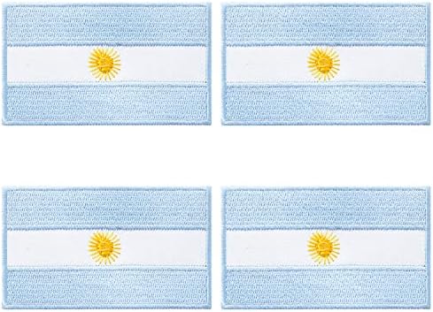 4PCS Аргентина аргентинско знаме закрпи, кука и јамка извезени тактички закрпи на знамето за ранец за ранец за капаци.