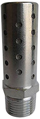 Mettleair SHF-N04 пневматски придушувач со висок проток, не'рѓосувачки челик, 1/2 NPT