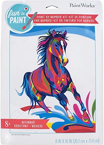 Димензии боички шарени коњски бои по комплет за број за деца и возрасни, завршен проект 8 x 10, повеќебојни 9 парчиња