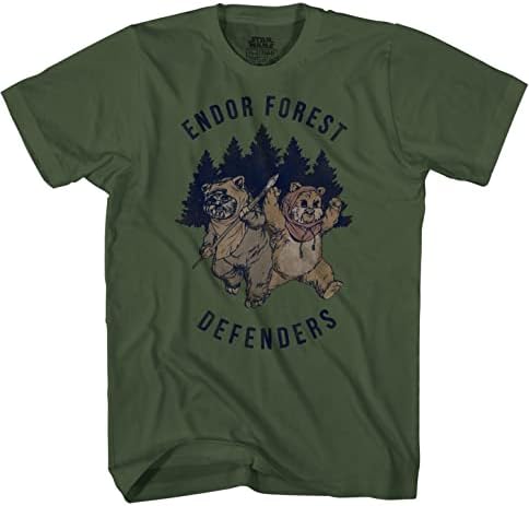 Starвездени војни Ендор шума летен камп Ewok Смешна маица за мажи и женски графички маички за возрасни