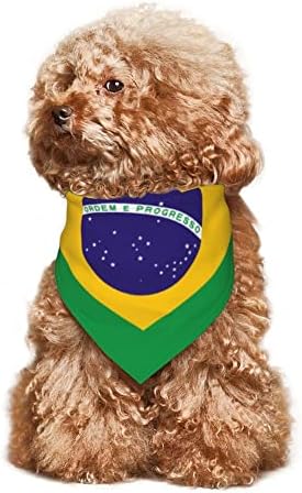 Куче Бандани Бразилско Знаме Миленичиња Бандана Шамија Триаголник Лигавчиња Додатоци За Шамии За Кучиња Мачки