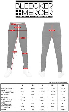 Bleecker и Mercer Mens Hip Hop Activewear Slim Fit Athertic Track Pants Pants, странични ленти за прицврстување на дното на дното на дното на дното