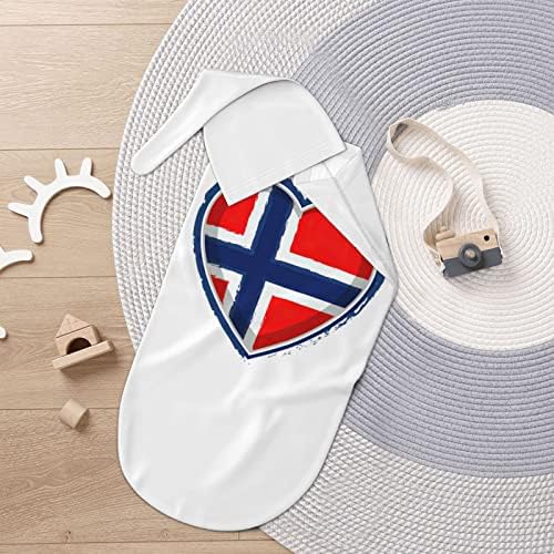 Pupsikins Бебе ќебето од норвешка знаме срце памучно истегнување на вреќата со кожурец и каша од грав постави меки нозечки шетачи за шетач за спиење на возраст од 0 до 6 м