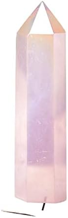 1 парчиња природна аура роза Кварц Кристална точка стапче за лекување камен Медитација дома декорација Реики полиран камен чакра кула егзорциз