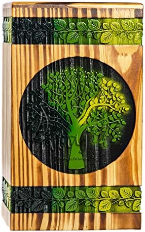 Интај Рачно Изработено Дрво На Животот Урни За Човечка Пепел - Возрасни Големи Урни За Кремирање - Врежани Дрвени Погребни Урни-Погребни