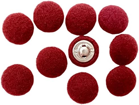 Копчиња покриени со волна од 10 парчиња од 10 парчиња со шипка за облека за облека за занаети за украсување фармерки, 5/8 инчи, бургундски
