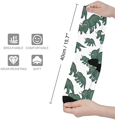 Диносаурус печатени чорапи за појавување на бои Атлетски колени високи чорапи за жени мажи
